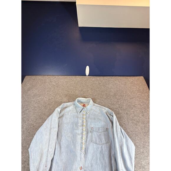 Vintage Levis Jeans White Tab Western Shirt Women Large Chambray Workwear Casual - Picture 3 of 7